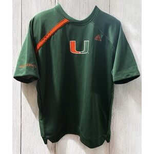 Nike Miami Hurricanes Men's Size Small Green & Orange Workout Shirt Pullover